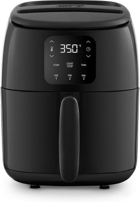 dash tasti crisp™ electric air fryer oven, 2.6 qt., black – compact air fryer