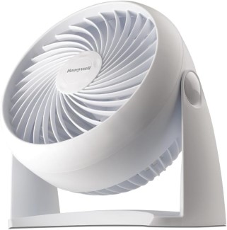 honeywell ht 904 turboforce tabletop air circulator fan, small, white – quiet personal fan for home or office, 3 speeds and 90 degree pivoting head