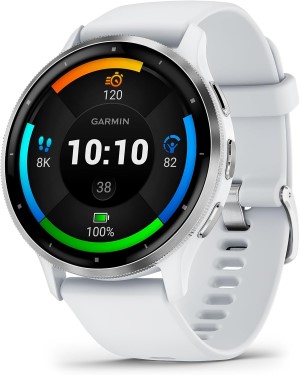 Garmin Venu 3 Silver Stainless Steel Bezel 1.4 Inch AMOLED Touchscreen Display Smart Watch with 45mm Whitestone Case and Silicone Band garmin venu 3 silver stainless steel bezel 1.4 inch amoled touchscreen display smart watch with 45mm whitestone case and silicone band