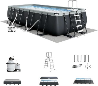 INTEX 26363EH Ultra XTR Deluxe Rectangular Above Ground Swimming Pool Set 24ft x 12ft x 52in – Includes 2100 GPH Sand Filter Pump – Easy Assembly Best Above Ground Pools #1! INTEX 26363EH Ultra XTR Deluxe Rectangular Above Ground Swimming Pool Set: 24ft x 12ft x 52in – Includes 2100 GPH Sand Filter Pump – Easy Assembly