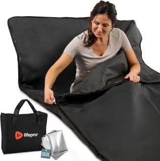 lifepro rejuvawrap infrared sauna blanket for detox & relaxation – available in 5 colors & 3 models – portable far infrared at home sauna for muscle relief, circulation & recovery – 9 heat levels. #2 Best Sauna Blanket!