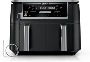 Ninja Foodi 10QT 6 in 1 DualZone Smart XL Air Fryer 2 Independent 5QT Baskets Smart Cook Thermometer Match Cook Smart Finish Air Fry Roast Bake Dehydrate Reheat Grey DZ550 ninja foodi 10qt 6 in 1 dualzone smart xl air fryer, 2 independent 5qt baskets, smart cook thermometer, match cook, smart finish, air fry, roast, bake, dehydrate, reheat, grey, dz550