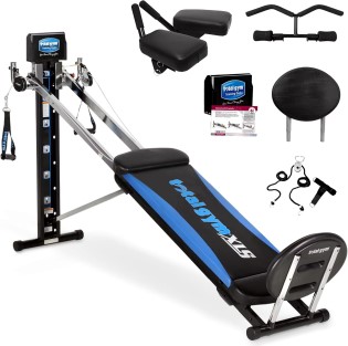 Total Gym XLS Men Women Universal Total Body Training Home Gym Workout Machine with Squat Stand Leg Pull 2 Ankle Cuffs and Exercise Chart total gym xls men women universal total body training home gym workout machine with squat stand, leg pull, 2 ankle cuffs, and exercise chart