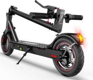 iscooter electric scooter for adults and teens, 18 miles long range, 19 mph top speed, 500w peak motor, foldable and portable commuting e scooter with cruise control and dual braking system