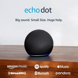 Amazon Echo Dot newest model Vibrant sounding Alexa speaker Great for bedrooms dining rooms and offices Amazon Echo Dot - latest model, a vibrant-sounding Alexa speaker, perfect for bedrooms, dining rooms, and offices.