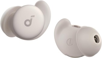 Soundcore Sleep A20 by Anker Sleep Earbuds: 30dB high-frequency noise reduction, compact earplugs designed for side sleepers, 80-hour playtime, Bluetooth 5.3 streaming, sleep monitoring, and a personal alarm.