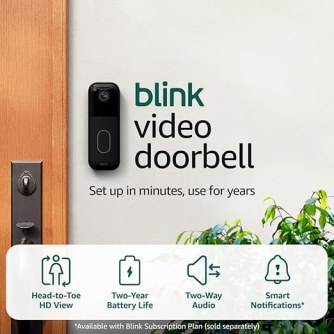 Blink Whole Home Bundle – Outdoor 4 camera Mini 2 camera Video Doorbell Sync Module Core included – HD video motion detection Works with Blink Whole Home Bundle – Includes 4 Outdoor cameras, 2 Mini cameras, a Video Doorbell, and a Sync Module Core – Features HD video, motion detection, and compatibility with Alexa.